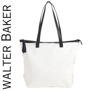 NWT Walter Baker Carly Day Tripper weekend large Tote Bag black/white $129